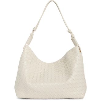 Urban Expression Woven Faux Leather Hobo in Ivory at Nordstrom Rack