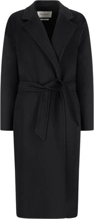 Max Mara Melinda Coat - Dames - Jas met riem - Zwart - XS - Leer - Jassen