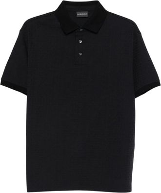 Emporio Armani Black Textured Polo