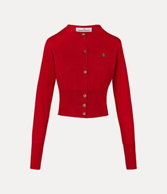 Vivienne Westwood Bea Cropped Cardigan Merino Wool / Silk Red XS Women