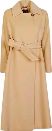 Max Mara Kameelwollen Babyjas - Dames - Jas met riem - Bruin - S - Wol - Jassen
