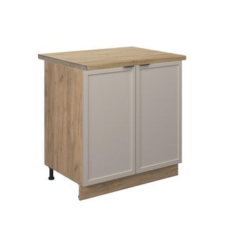 Vicco Mueble Bajo Fregadero Fame-line, Grisbeige, 80 Cm, Et Roble, Vicco