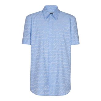 Balmain Camisa Jacquard con Estampado Love Letter - Shirts - Hombre - Azul - L