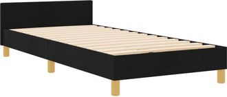 vidaXL Estructura De Cama Con Cabecera Negro 100 X 200 Cm Tela Vidaxl