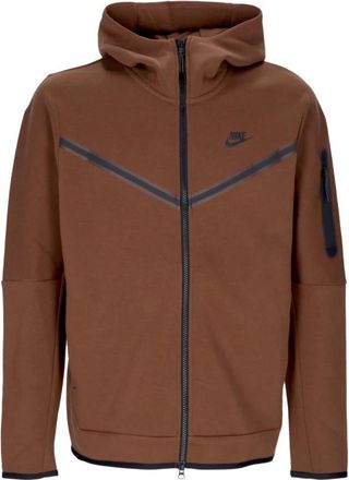 Nike Tech Fleece Hoodie Lichtgewicht Zip Sweater - Heren - Sportshirts - Bruin - XL - Katoen - Fitness