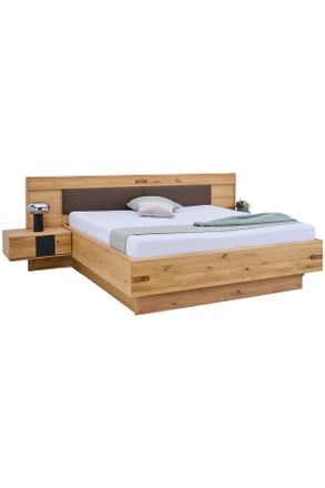 Linea Natura Bettanlage, Eiche Bianco, Holz, Eiche, teilmassiv, 180x200 cm, in verschiedenen Gr&ouml;&szlig;en erh&auml;ltlich,Soft-Close-System, Schlafzimmer, Komplette Schlafzim