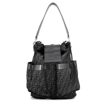 Fendi Black Jacquard Leather Backpack (Pre-Owned)
