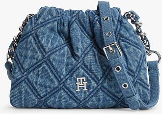 Tommy Hilfiger Womens Quilted Denim Mini Crossbody Bag - Denim