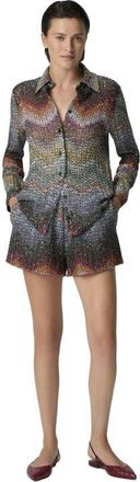 Missoni Mixed Viscose Lam&eacute; Shorts With Sequins in Green& Brown at Nordstrom, Size 46 It