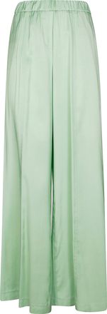 Nude Wide-Leg Pants with Elastic Waistband