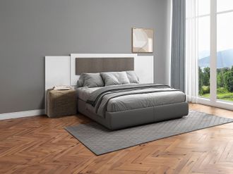 Vente-Unique Testata letto allungabile 140/160/180 cm Bianco e Tortora - KYLANA