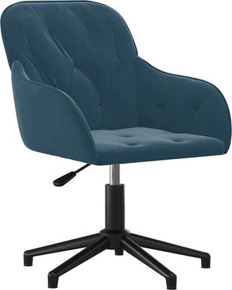 vidaXL Silla De Oficina Giratoria Terciopelo Azul Vidaxl