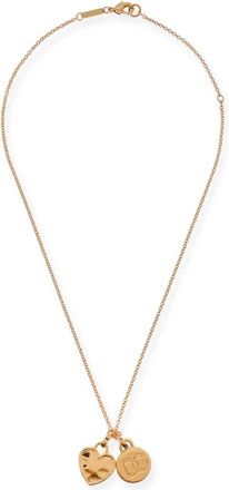 Dolce & Gabbana Ketting met hartbedel en logo-medaille - Dames - Kettingen - Geel - ONE Size - Accessoires