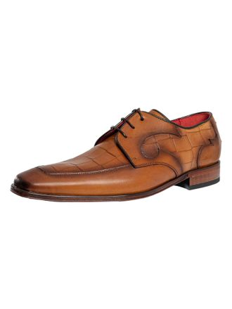 Jeffery West Croco L Leren Derby Schoenen, Bruin