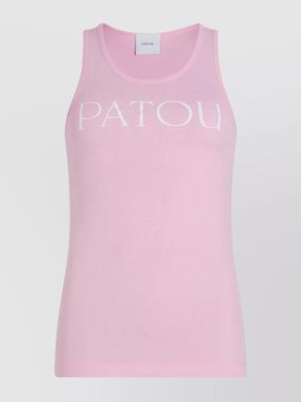 Patou ribbed sleeveless scoop neck top