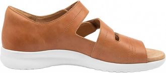 Ziera Womens Bardot Sandals - Extra Wide In Tan/white