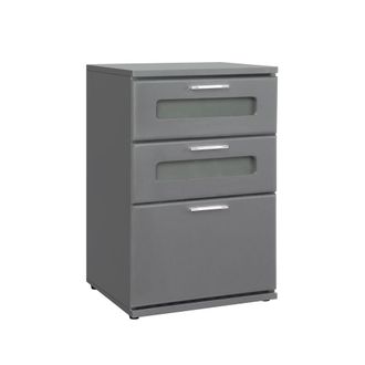 ML Design Mesita de noche gris 40x60x38 cm mdf