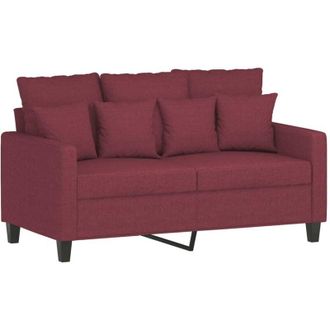 vidaXL Sof&aacute; De 2 Plazas De Tela Rojo Tinto 120 Cm Vidaxl