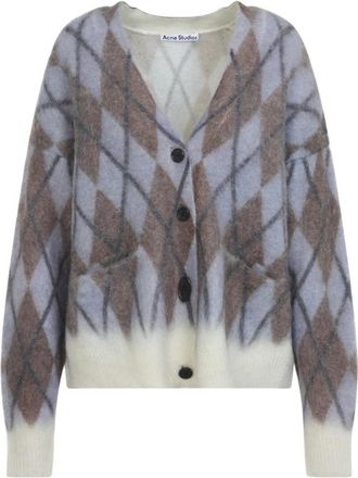 Acne Studios Mohair Argyle Vest - Dames - Vesten - Veelkleurig - M - Wol - Truien & Vesten