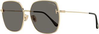 Tom Ford Womens Square Alt Fit Sunglasses TF1250-K 28A Gold 59mm