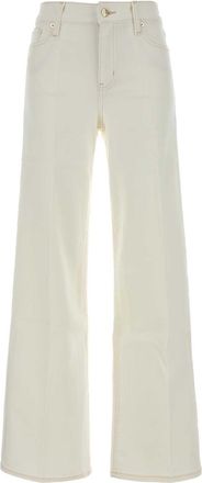 Frame Denim White Stretch Denim Le Slim Palazzo Jeans