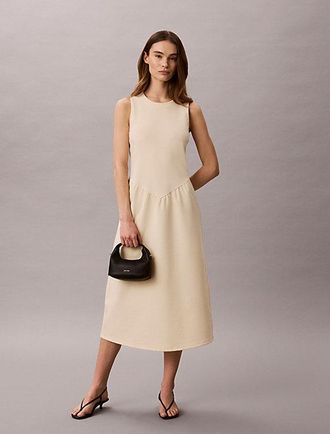 Calvin Klein Vestido Midi Ajustado Y Acampanado Sin Mangas