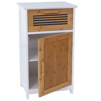Hhg C&oacute;moda Hhg 145, Mueble De Ba&ntilde;o Bamb&uacute;, Certificado Mvg 71x40x31cm Blanco