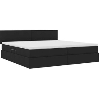 vidaXL Storage Bed with Mattress Black 200 x 200 cm Engineered Wood vidaXL