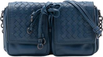 Bottega Veneta Pre-owned Bottega Veneta Nappa Intrecciato Double Pocket Flap Crossbody B05920573C