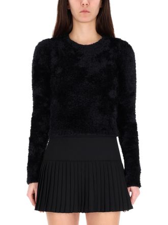 Marine Serre Black Textured Crew Neck Sweater