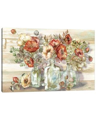 iCanvas Spice Poppies And Eucalyptus In Bottles Landscape By Tre Sorelle Studios Wall Art