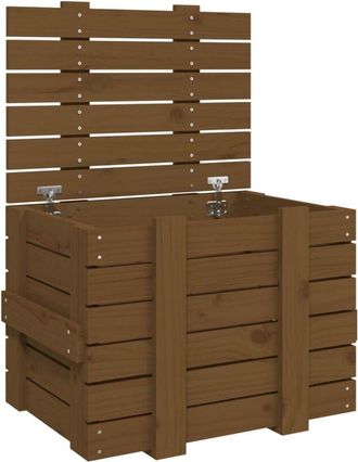 vidaXL Storage Box Honey Brown 58x40.5x42 cm Solid Wood Pine Vidaxl