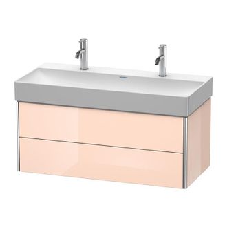 Duravit Duravit Xsquare Mueble De Pared 98,4 46,0 Cm, 2 Cajones, Para Lavabo Durasquare 235310, Color (frente/cuerpo): Perla De Albaricoque Laca De Alto Brill