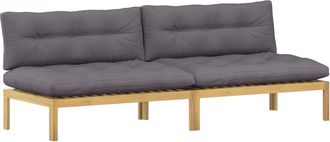 vidaXL Unidad Sof&aacute; Medio Acacia Claro Y Gris Oscuro Madera De Acacia Vidaxl
