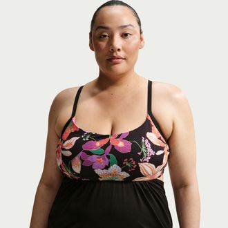 Nike Womens Swim Layered Tank Topini (Plus Size) in Black | NESSG338-001
