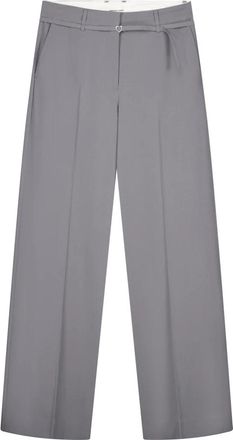 Fab By Fabienne Chapot Nelsan Broek - Dames - Wijde Broeken - Grijs - 2XL - Leer - Broeken