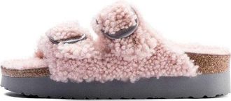 Birkenstock (WMNS) Birkenstock Arizona Big Buckle Shearling Narrow Teddy Crystal Rose 1017643