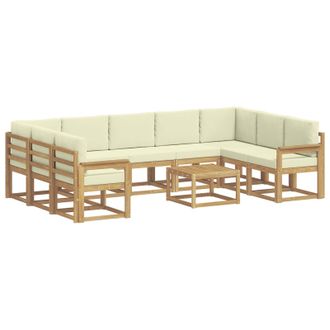 vidaXL Conjunto De Sof&aacute;s De Exterior 10 Pcs Blanco Y Crema Vidaxl