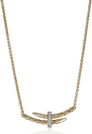 John Hardy Pav&eacute; Diamond Spear Station Necklace in Gold at Nordstrom, Size 18