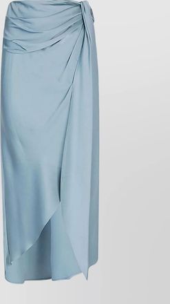 SIMKHAI draped satin midi skirt with asymmetrical hem