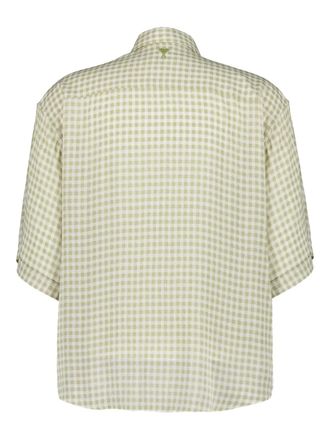 Ami gingham-print shirt - men - Viscose - S - Neutrals