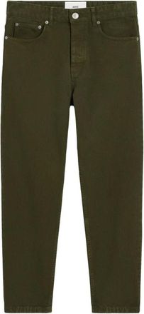 Ami Donkergroene broek met klassieke stijl - Heren - Chinos - Groen - W33 - Broeken
