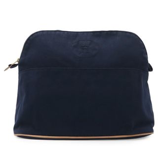 Herm&egrave;s Navy Canvas Clutch Bag Pouch (Pre-Owned)