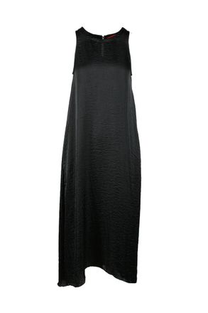 Virginia Bizzi Long Black Dress with Textured Fabric