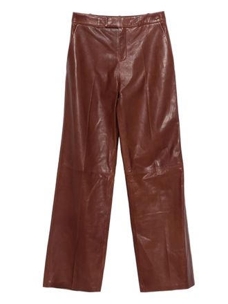 Arma Pantaloni dritti in pelle - Marrone