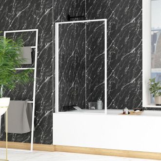 Aurlane Aurlane - Mampara De Ba&ntilde;o Abatible 75x130cm Blanca - White Contouring Screen
