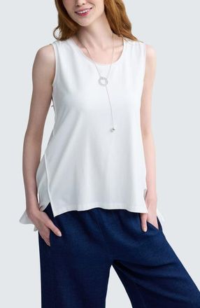 Luukaa D'Celli Azari Sleeveless Jersey Top in Ecru at Nordstrom, Size 14