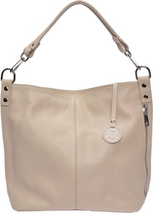 Roberta M Beige Rundleer Tas