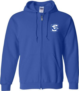 UGP Campus Apparel NCAA Primary Logo, Team Color Full Zip Hoodie, College, University, Creighton Bluejays Royal, Large