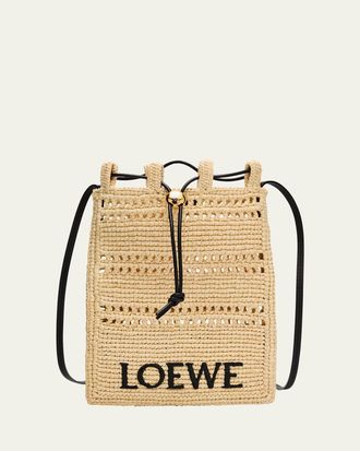 Loewe x Paulas Ibiza Pocket Drawstring Raffia Crossbody Bag